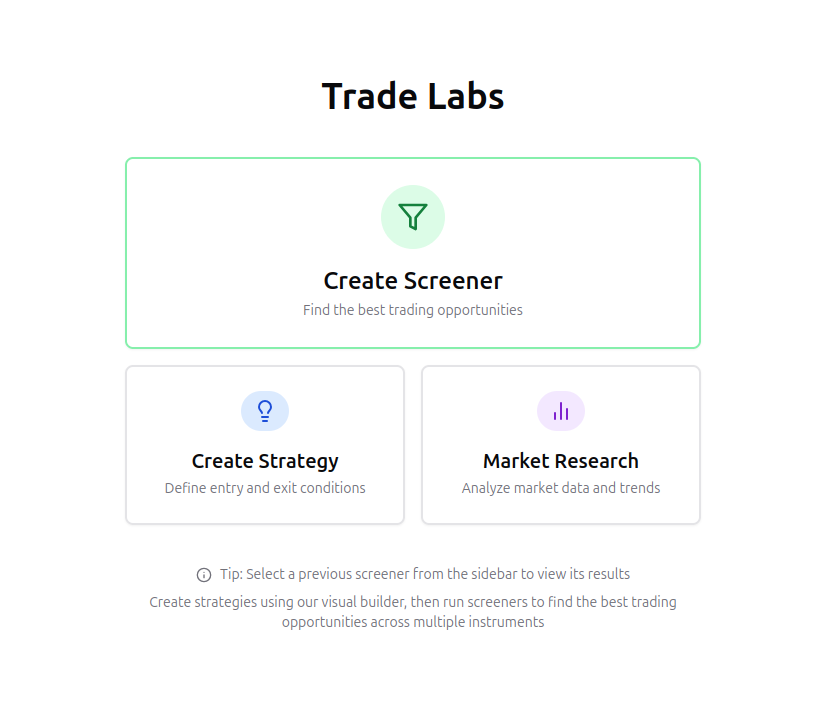 Screeners Navigation